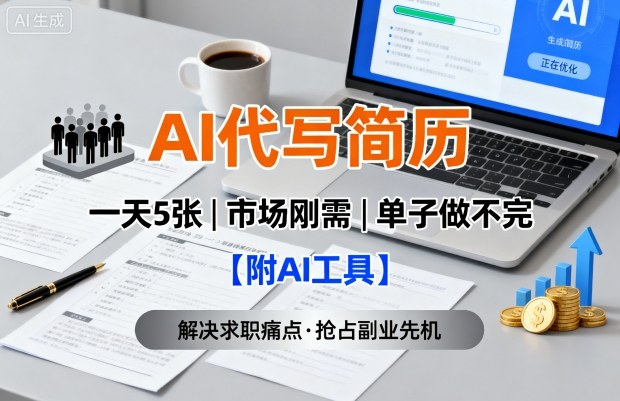 AI代写简历，一天5张，今年找工作难，市场刚需，单子做不完【附AI工具】-万盟网