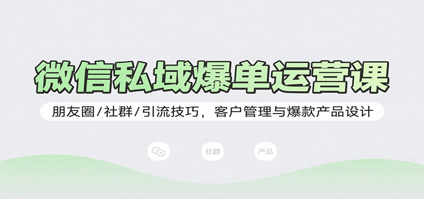 微信私域爆单运营课：朋友圈/社群/引流技巧，客户管理与爆款产品设计-万盟网