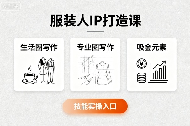 服装人IP打造课，文案创富+生活圈写作+专业圈写作+服装人专属+吸金元素+技能实操-万盟网