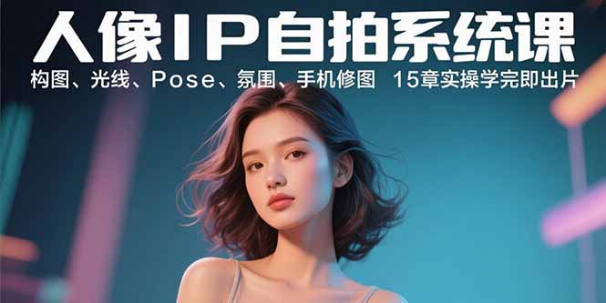 人像IP自拍系统课：构图、光线、Pose、氛围、手机修图 15章实操学完即出片-万盟网