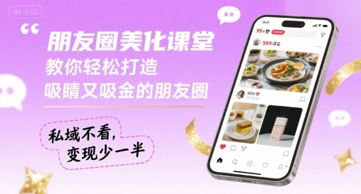 朋友圈美化课堂，教你轻松打造，吸睛又吸金的朋友圈，私域不看，变现少一半-万盟网