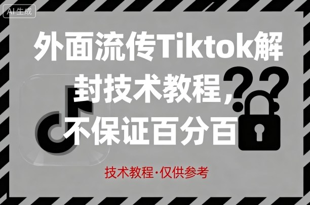 外面流传Tiktok解封技术教程，不保证百分百，具体自测-万盟网