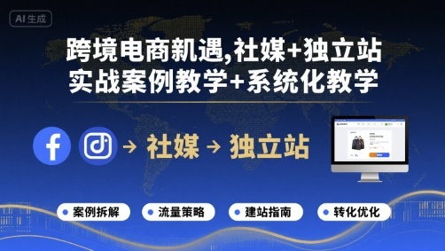 跨境电商新机遇，社媒+独立站，实战案例教学+系统化教学-万盟网