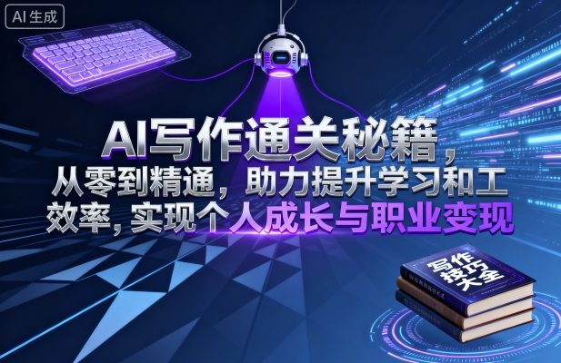 AI写作通关秘籍，从零到精通，助力提升学习和工作效率，实现个人成长与职业变现-万盟网