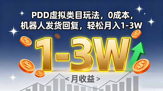 PDD虚拟类目玩法，0成本，机器人发货回复，轻松月入1-3W-万盟网
