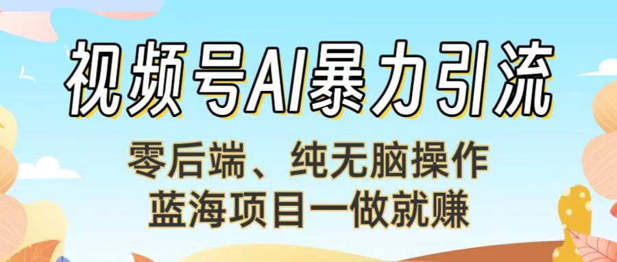 视频号AI暴力引流：零后端、纯无脑操作，蓝海项目一做就赚！-万盟网