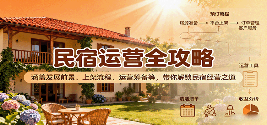 民宿运营全攻略：涵盖发展前景、上架流程、运营筹备等，带你解锁民宿经营之道-万盟网