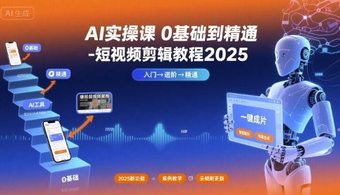 AI实操课0基础到精通-短视频剪辑教程2025-万盟网