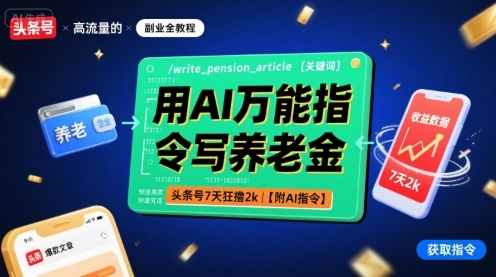 用AI万能指令写养老金，头条号7天狂撸2k【附AI指令】-万盟网