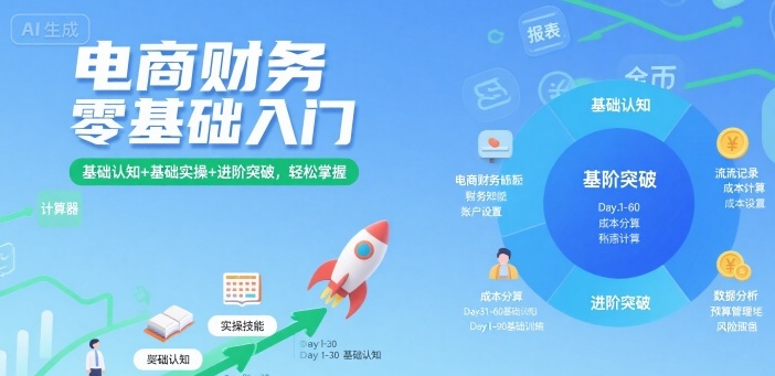电商财务零基础入门，基础认知+基础实操+进阶突破，轻松掌握-万盟网