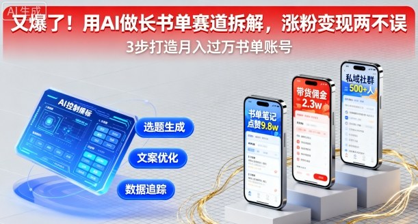 又爆了！用AI做长书单赛道拆解，涨粉变现两不误-万盟网