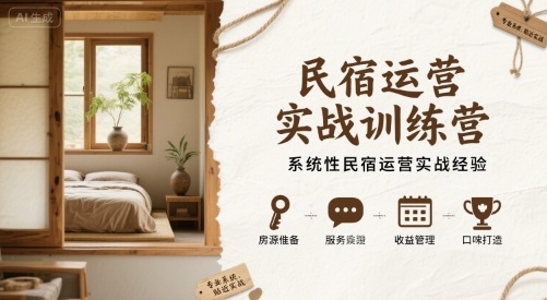 民宿运营实战训练营，系统性民宿运营实战经验-万盟网