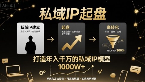 私域IP起盘，私域ip建立、起盘、高转化，打造年入千万的私域ip模型-万盟网
