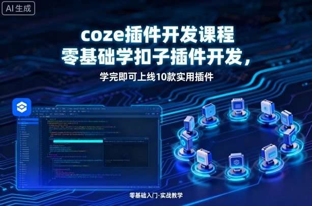 coze插件开发课程，零基础学扣子插件开发，学完即可上线10款实用插件-万盟网