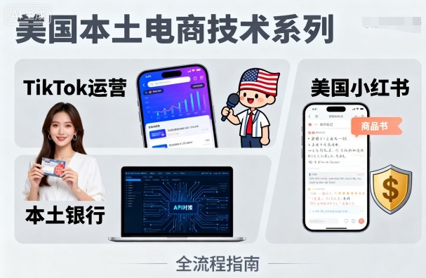 美国本土电商技术，Tiktok 运营篇+美国小红书篇+本土银行篇-万盟网