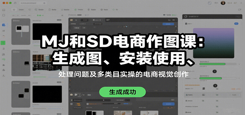 MJ和SD电商作图课：生成图、安装使用、处理问题及多类目实操的电商视觉创作-万盟网