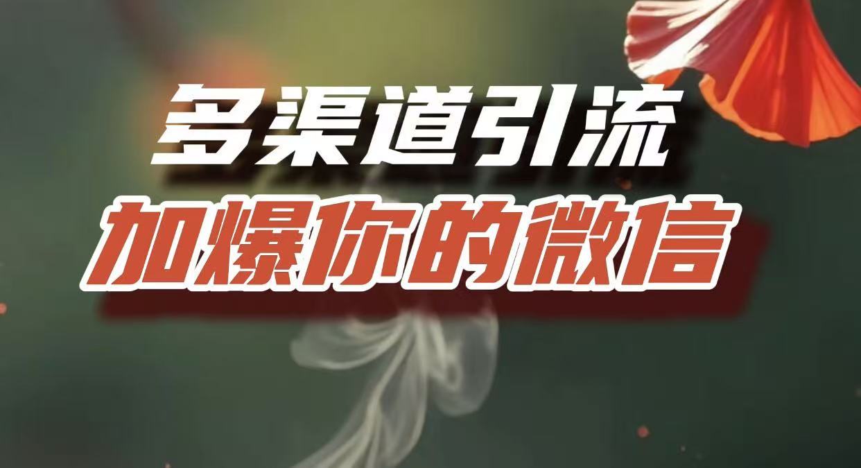 多渠道引流，加爆你的微信，把流量导入到私域，这是每一个想要在互联网赚钱的人必须掌握的底层能力-万盟网