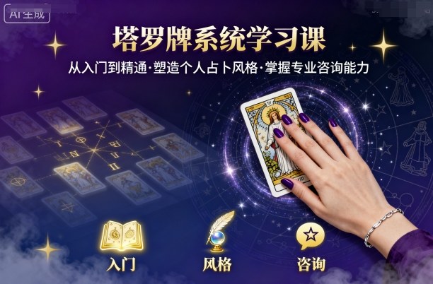 塔罗牌系统学习课，助你从入门到精通，塑造个人占卜风格，掌握专业咨询能力-万盟网