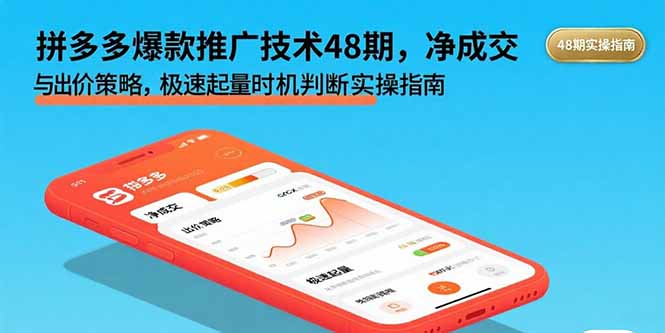 拼多多爆款推广技术48期，净成交与出价策略，极速起量时机判断实操指南-万盟网