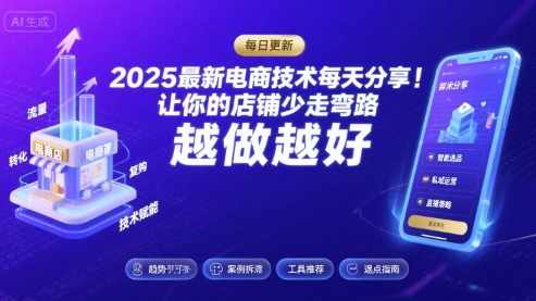 2025最新电商技术每天分享，让你的店铺少走弯路，越做越好(更新8月)-万盟网