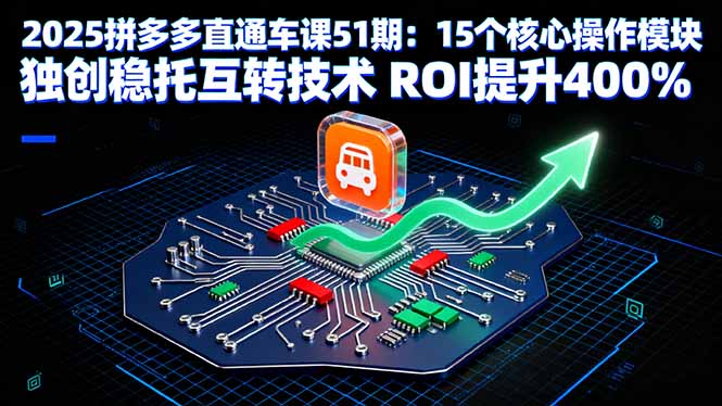 2025拼多多直通车课51期：15个核心操作模块 独创稳托互转技术 ROI提升400%-万盟网