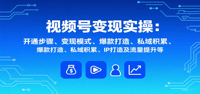 视频号变现实操，含开通步骤、变现模式、爆款打造、私域积累、IP打造及流量提升等-万盟网
