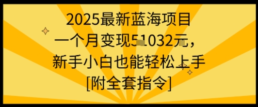 2025最新蓝海项目一个月变现1w+新手小白也能轻松上手【附全套指令】-万盟网