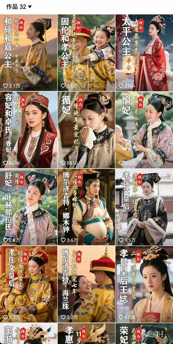 历史女性人物创作课：独白文案+AI克隆+蒙版剪辑，3个月涨粉22w+副业月入3w-万盟网