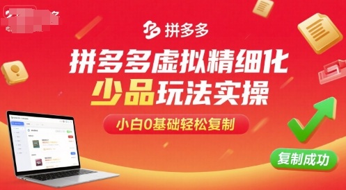 拼多多虚拟精细化少品玩法实操，小白0基础轻松复制-万盟网