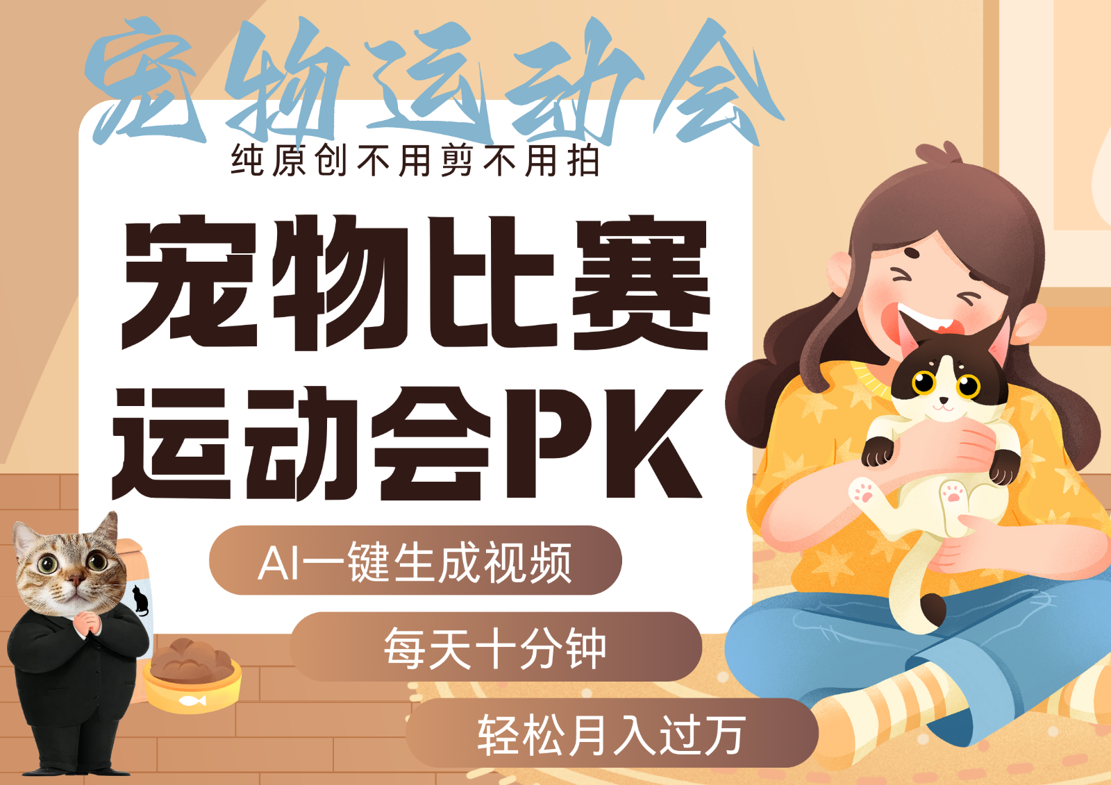 AI萌宠运动员跳水 射击 篮球 足球比赛 每天十分钟 附详细提示词文案库 代替做…-万盟网