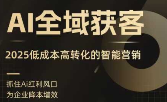 AI全域获客实训营，2025低成本高转化的智能营销，精准找客，高效营销-万盟网