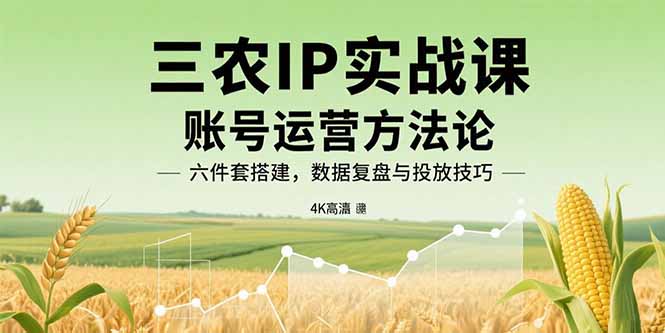 三农IP实战课：账号运营方法论，六件套搭建，数据复盘与投放技巧-万盟网